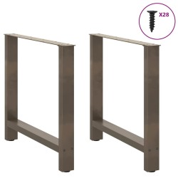 Pieds de table à manger en acier naturel 2 pièces 80 x (72-73) cm Acier 