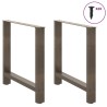 Pieds de table à manger en acier naturel 2 pièces 80 x (72-73) cm Acier 