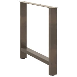 Pieds de table à manger en acier naturel 2 pièces 80 x (72-73) cm Acier 