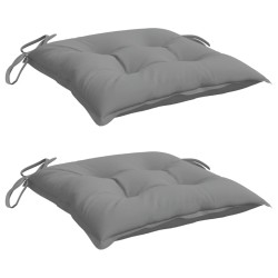 Coussins de chaise lot de 2 gris 40x40x7 cm tissu oxford 