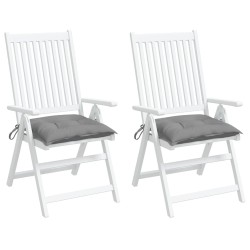 Coussins de chaise lot de 2 gris 40x40x7 cm tissu oxford 