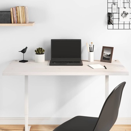 Dessus de bureau blanc 110x60x2,5 cm bois massif de pin 