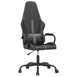 Chaise de jeu de massage gris et noir similicuir 
