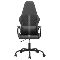 Chaise de jeu de massage gris et noir similicuir 