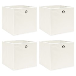 Boîtes de rangement 4 pcs Blanc 32x32x32 cm Tissu 