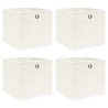 Boîtes de rangement 4 pcs Blanc 32x32x32 cm Tissu 
