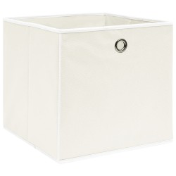 Boîtes de rangement 4 pcs Blanc 32x32x32 cm Tissu 
