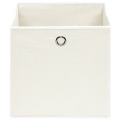 Boîtes de rangement 4 pcs Blanc 32x32x32 cm Tissu 