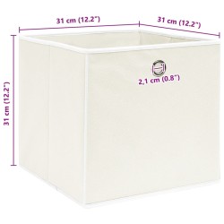 Boîtes de rangement 4 pcs Blanc 32x32x32 cm Tissu 
