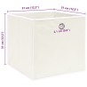 Boîtes de rangement 4 pcs Blanc 32x32x32 cm Tissu 
