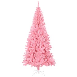 Sapin de Noël artificiel avec support rose 240 cm PVC 