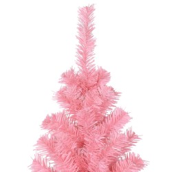 Sapin de Noël artificiel avec support rose 240 cm PVC 