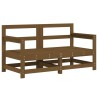 Canapés d'angle de jardin 2 pcs marron miel bois de pin solide 
