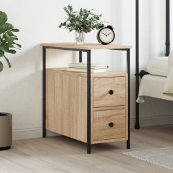 Table de chevet chêne sonoma 30x60x60 cm bois d'ingénierie 