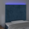 Tête de lit à LED Bleu foncé 100x5x118/128 cm Velours 