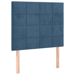 Tête de lit à LED Bleu foncé 100x5x118/128 cm Velours 