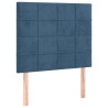 Tête de lit à LED Bleu foncé 100x5x118/128 cm Velours 