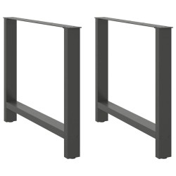 Pieds de table à manger Anthracite 2 pièces 100 x (72-73) cm Acier 