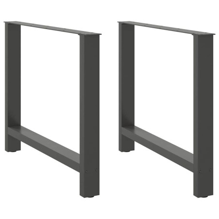 Pieds de table à manger Anthracite 2 pièces 100 x (72-73) cm Acier 
