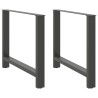 Pieds de table à manger Anthracite 2 pièces 100 x (72-73) cm Acier 