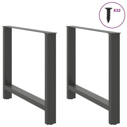 Pieds de table à manger Anthracite 2 pièces 100 x (72-73) cm Acier 