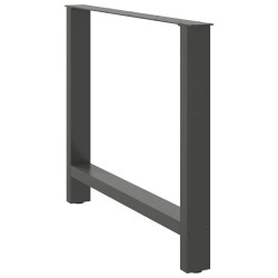 Pieds de table à manger Anthracite 2 pièces 100 x (72-73) cm Acier 