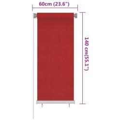 Store roulant d'extérieur 60x140 cm Rouge PEHD 