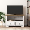 Meuble TV avec 2 tiroirs BODO marron bois de pin massif 