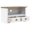 Meuble TV avec 2 tiroirs BODO marron bois de pin massif 