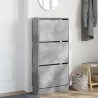 Armoire à chaussures gris béton 60x21x125,5cm bois d'ingénierie 