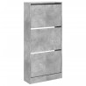 Armoire à chaussures gris béton 60x21x125,5cm bois d'ingénierie 