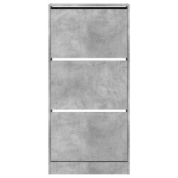 Armoire à chaussures gris béton 60x21x125,5cm bois d'ingénierie 