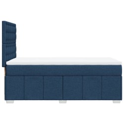 Sommier à lattes de lit avec matelas Bleu 90x190 cm Tissu 