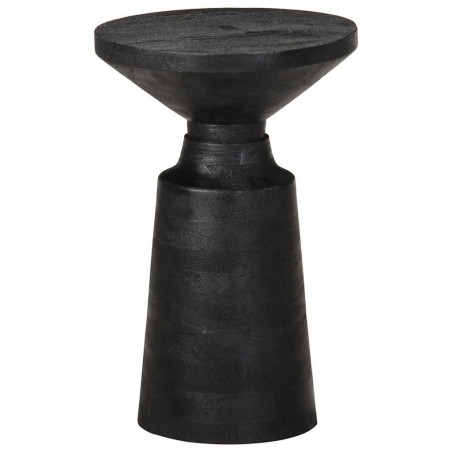 Table d'appoint noir Ø33x50 cm bois de manguier massif 