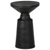 Table d'appoint noir Ø33x50 cm bois de manguier massif 