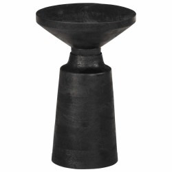 Table d'appoint noir Ø33x50 cm bois de manguier massif 
