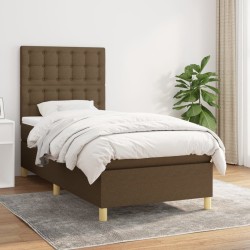 Sommier à lattes de lit avec matelas Marron foncé 90x200 cm 