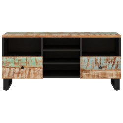 Meuble TV 100x33x46 cm bois de récupération et d'ingénierie 