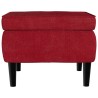 Tabouret avec pieds en bois Rouge bordeaux Velours 