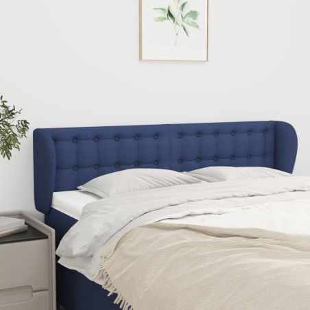 Tête de lit avec oreilles Bleu 147x23x78/88 cm Tissu 