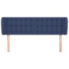 Tête de lit avec oreilles Bleu 147x23x78/88 cm Tissu 
