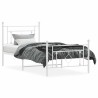 Cadre de lit métal sans matelas et pied de lit blanc 100x200 cm 