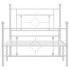 Cadre de lit métal sans matelas et pied de lit blanc 100x200 cm 