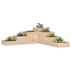 Jardinière 4 niveaux 106x104,5x36 cm bois de pin massif 