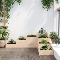 Jardinière 4 niveaux 106x104,5x36 cm bois de pin massif 