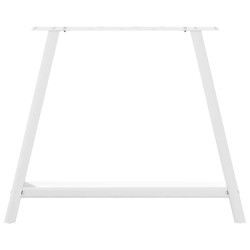 Pieds de table à manger en forme de A, 2 pièces, blanc, 100 x (72-73) cm, acier 
