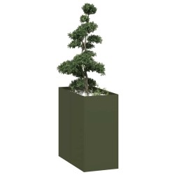 Jardinière vert olive 40x80x80 cm acier 