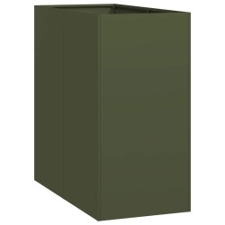 Jardinière vert olive 40x80x80 cm acier 