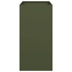 Jardinière vert olive 40x80x80 cm acier 