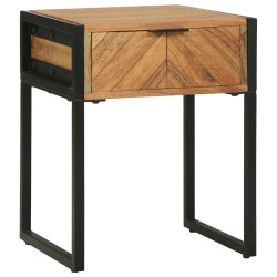 Table de chevet40x35x50 cm en bois massif d'acacia 